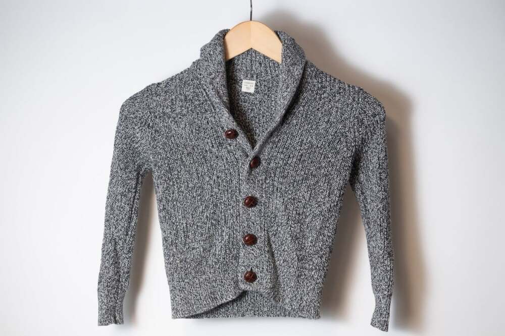 J Crew Crewcuts Size 4/5 Button Up Shawl Sweater Cardigan Boys Gray